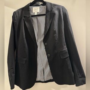 1901 Black Blazer with Striped Lining